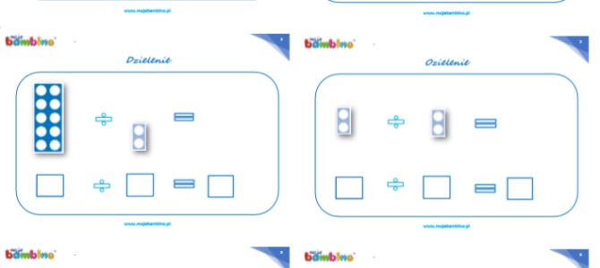 Karty pracy Numicon – dzielenie