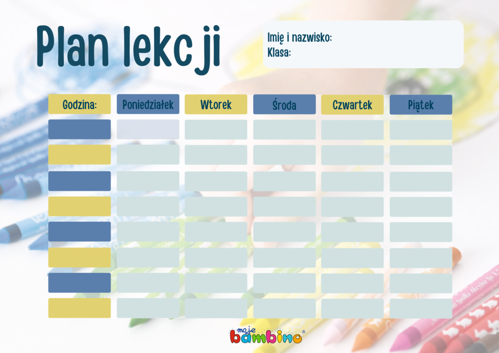 Plan lekcji do pobrania – Blog Moje Bambino
