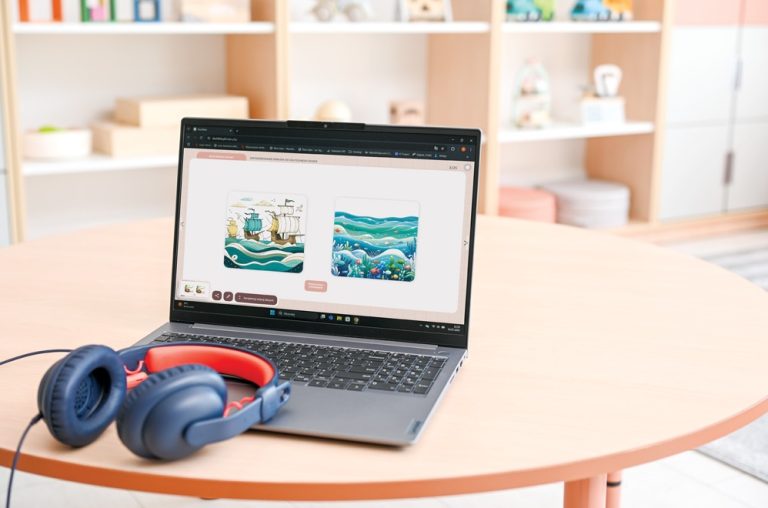 Laptop z suchawkami do pomocy interaktywnych LEnovo